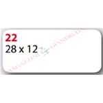 BUSTA DI ETICHETTE MARKIN COD. 22 MM 28 X 12, SU FOGLIO, 400 ETICHETTE AUTOADESIVE